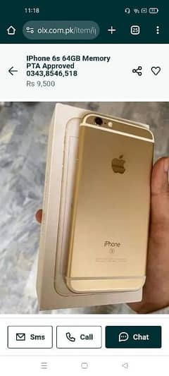 iPhone 6s 128 GB memory PTA approved 0345/096/6119