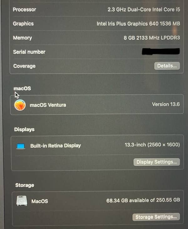 Macbook Pro 2017 13” 6