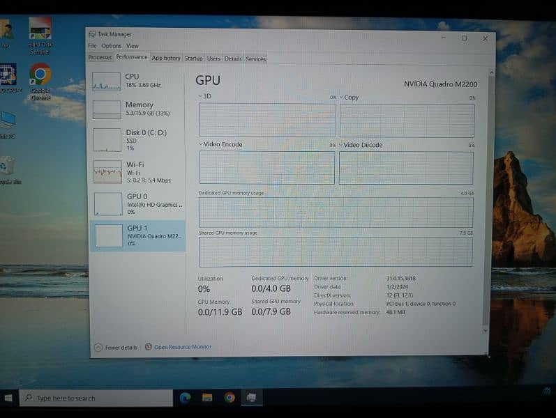 HP Zbook i7 7th Gen workstation - 4 GB Nvidia Quadro Graphic Card 10