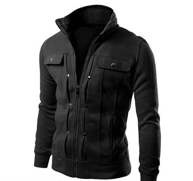 1Pcs men's Fleece Plain jacket mexican style Black and 5