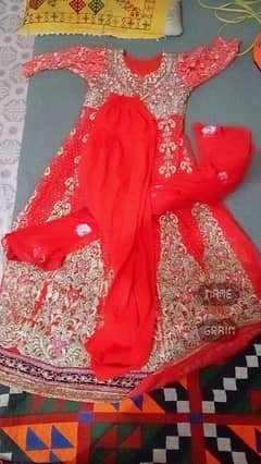 3 Piece Red color dress with very cute design