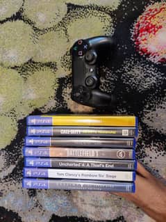 7 PS4 Games and 1 controller