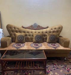 5 seater Royal Arabic Style in Camel Brown Velvet cloth10/10condition