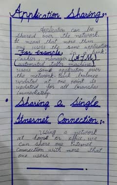 Handwriting assignment work