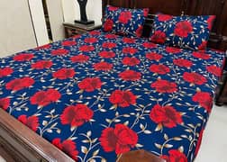 3, Pcs Cotton Printed Double Bedsheet