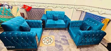 nevi Blue sofa set, chinyoti style.