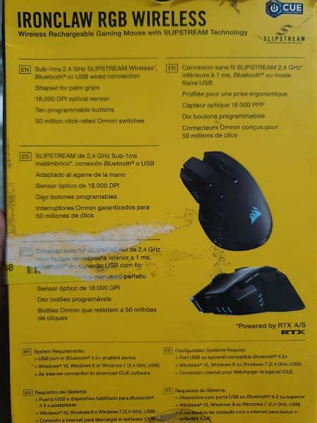 Corsair Ironclaw Wireless RGB Gaming Mouse 10