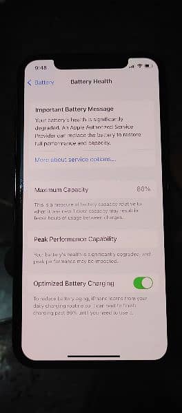 I phone x 64 gb factory unlock battery health 86 condition 10/10 9