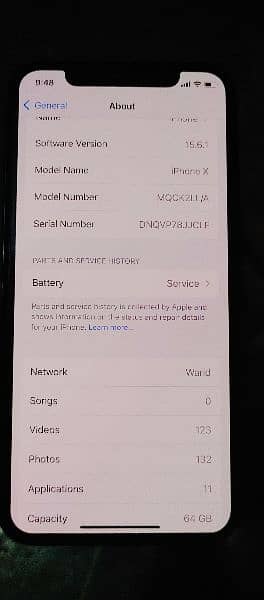 I phone x 64 gb factory unlock battery health 86 condition 10/10 11