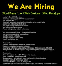 Web Developer, Web Designer, Wordpress, linux and  . NET