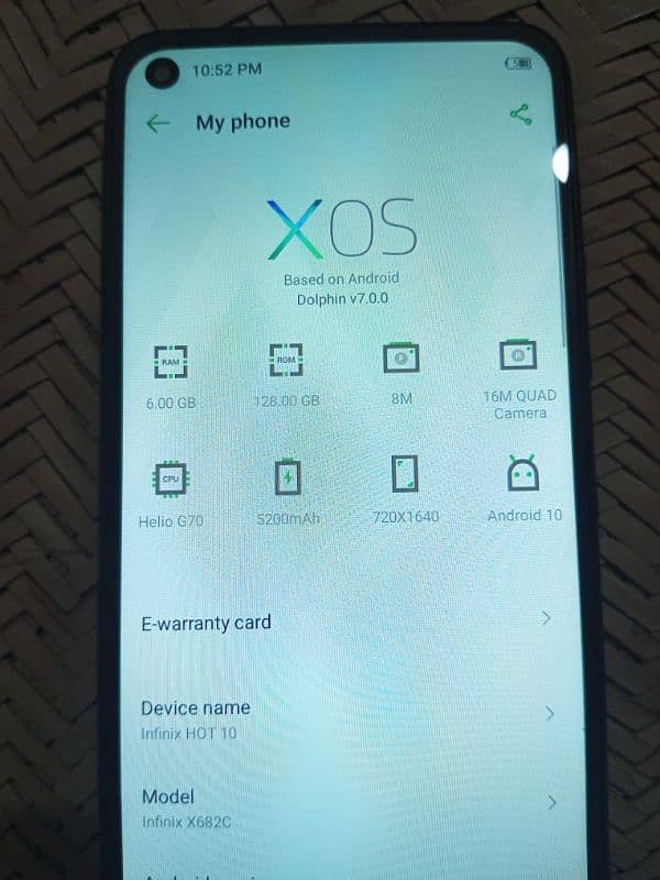 Infinix Hot 10 6 gb ram 128 gb rom 1