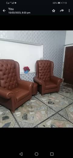 leather sofa set slightly used urgent for sale