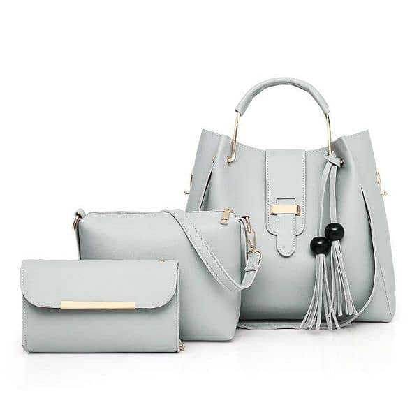 3 Pcs Women's Beautiful PU Leather Shoulder Bag 0