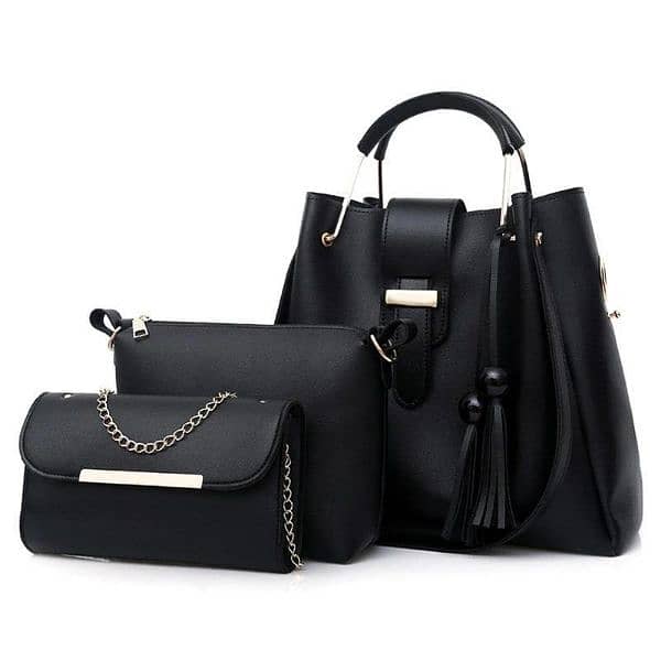 3 Pcs Women's Beautiful PU Leather Shoulder Bag 2