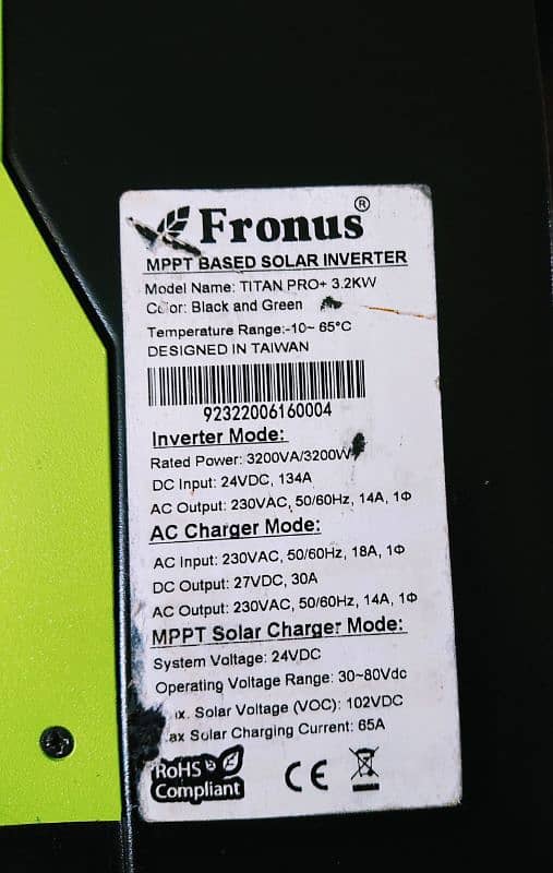 fronus soler ups inverter 3.2kw 24volt no ripre 3