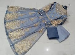 3 pcs women stitched maxi and frock ( free delivery in Pakistan