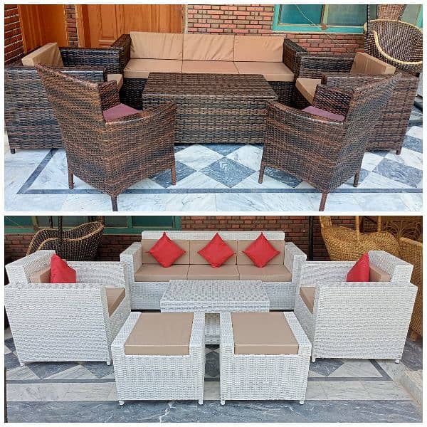 Rattan outdoor furniture Sofa,Swings,Dining table,PVC&Plastic chairs. 7