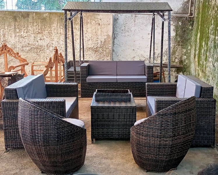 Rattan outdoor furniture Sofa,Swings,Dining table,PVC&Plastic chairs. 19