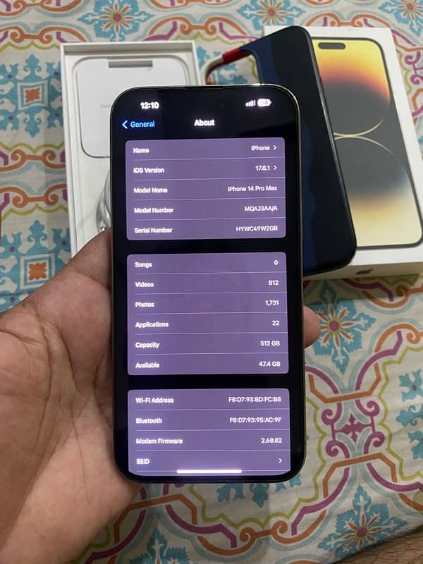 Iphone 14 Pro Max 513GB NON PTA Scratchless 8