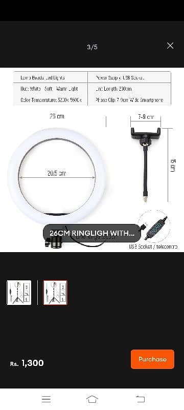 Selfie Ring light with Mobile stand 4