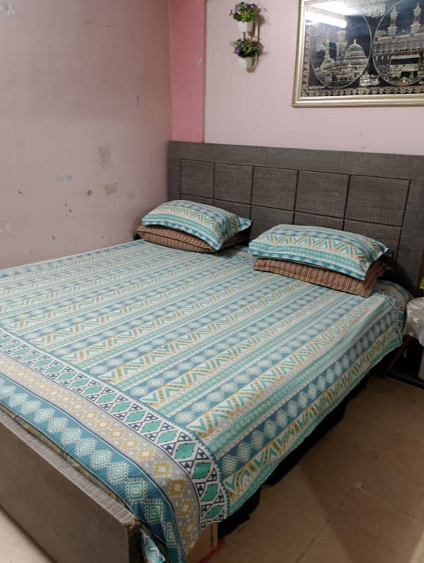 king size bed with out mattress. 1