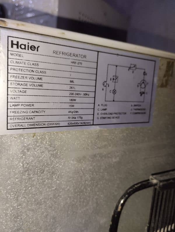 Haier Fridge- HRF-270 Refrigerator (Urgent Sale) 4