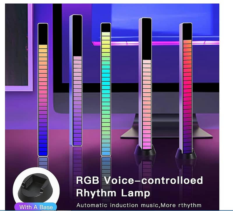 Music Level Spectrum Rhythm Pickup RGB LED Light Bar Voice APP Control 3