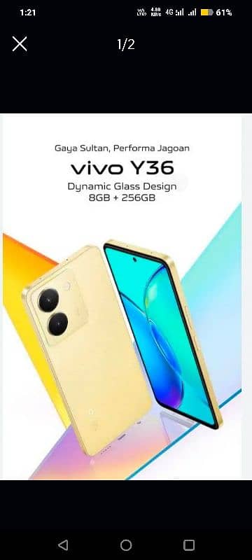 vivo y36. . . . 16/256. . . 10/10 new h. . . full boxxx 1