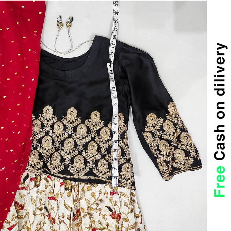 Elegant Black & Red Embroidered Dress – Perfect for Weddings and Festi 1