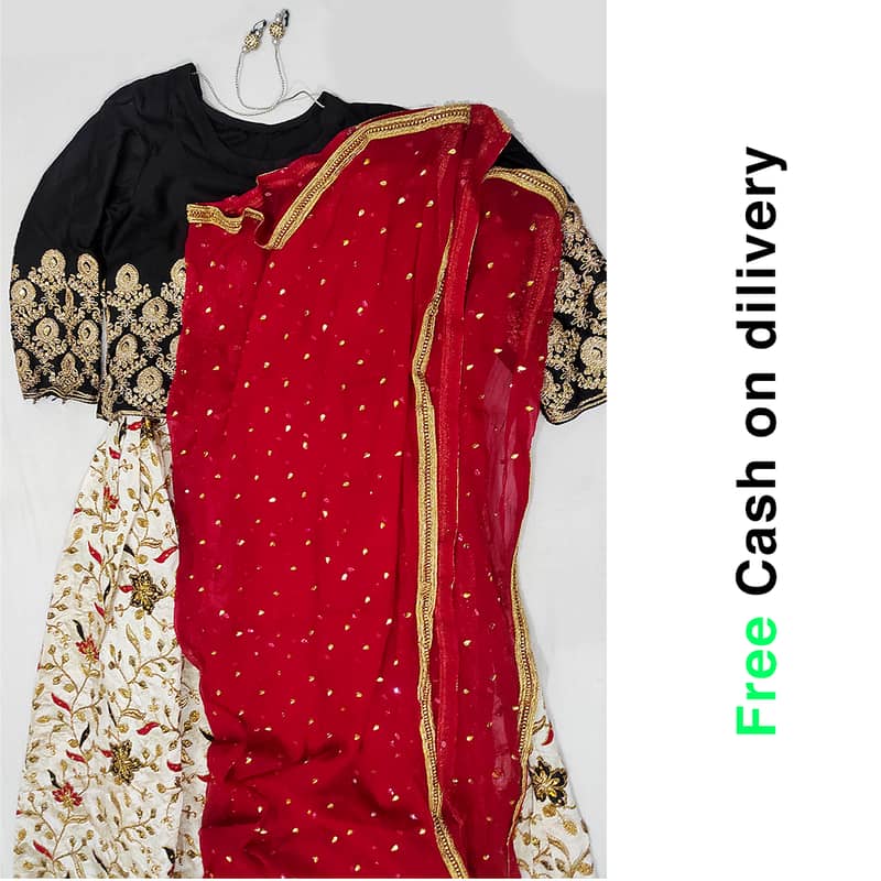 Elegant Black & Red Embroidered Dress – Perfect for Weddings and Festi 4