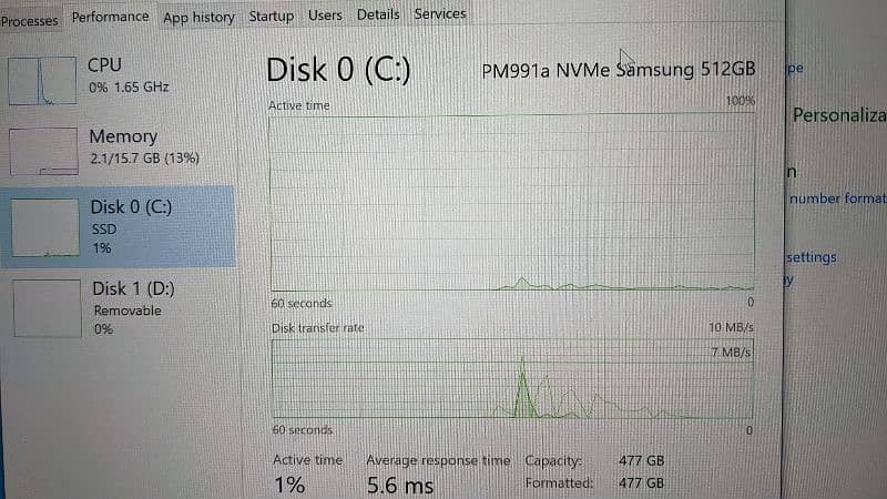 Gaming Samsung Nvme 512 GB 98% health 6