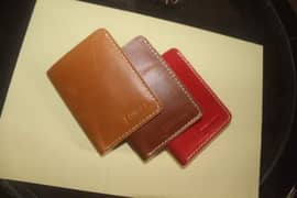 genuine Leather card holder with currency pocket