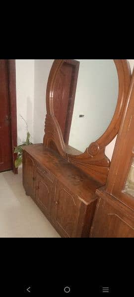 Wooden Bed, Show Case, Dressing Table, Mattress for Sale 2