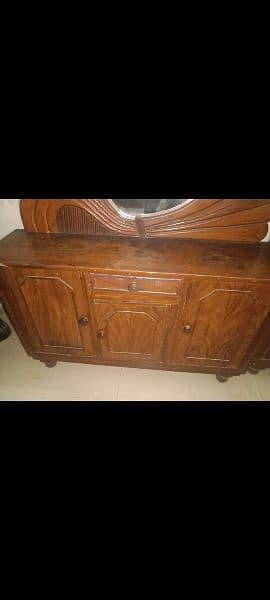 Wooden Bed, Show Case, Dressing Table, Mattress for Sale 3