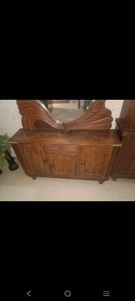 Wooden Bed, Show Case, Dressing Table, Mattress for Sale 4