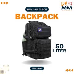 50L Tactical Hiking Backpack black 0