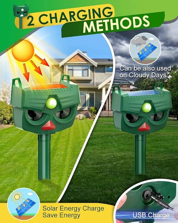 Outdoor Solar Animal Repellent, 5 Modes Solar waterproof 1