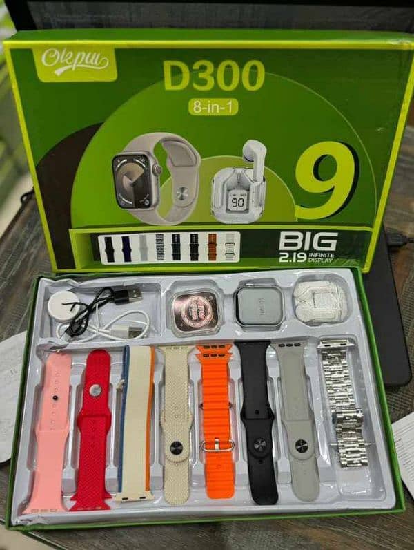 D300 8in1 Ultra SmartWatch with Air31 Earbuds Boxpack 5