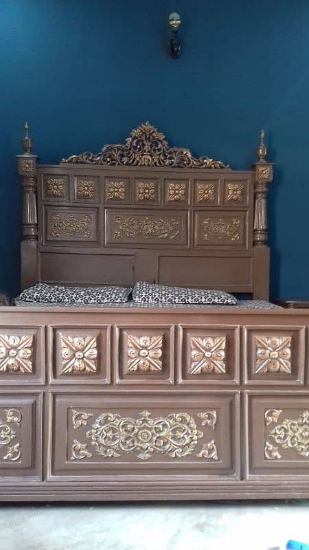 king size heavy wood bed solid 1