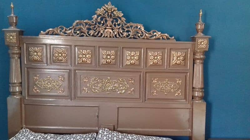 king size heavy wood bed solid 2