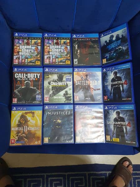 ps4 games gta, black ops, tekken, mk, uncharted, phantom pain, nfs 0