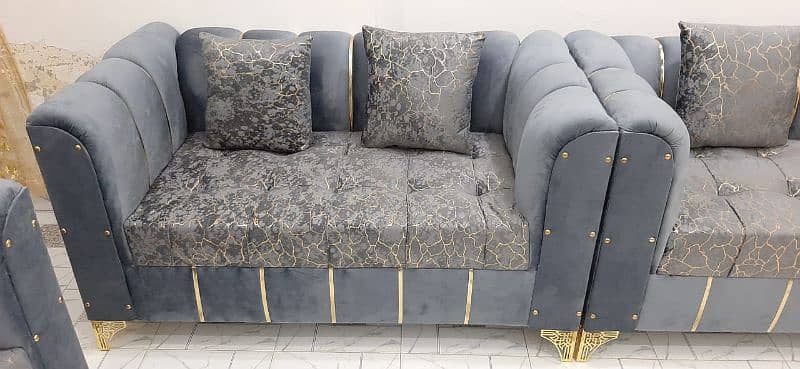 New Texture Design 6 Seater Stylish Sofa Set 8