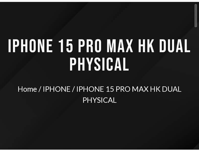 iPhone 15 Pro Max HK Duel Physical SIM Titanium Colour 0