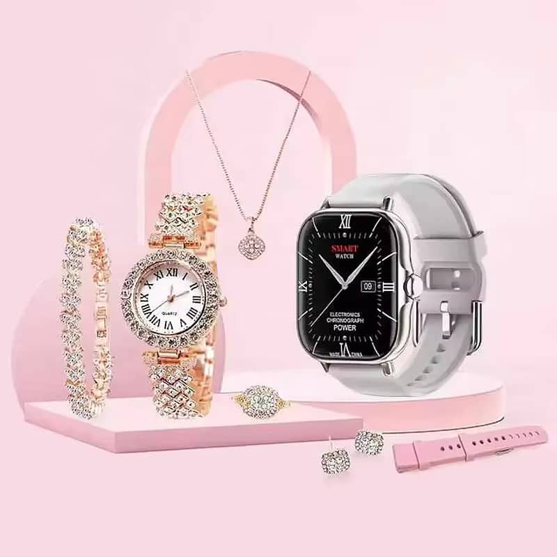 A59 Plus Premium Smartwatch,Includes 2 Straps,1 Class And Jewelry Set 4