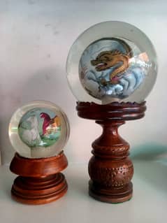 Figurine Interior Chinese Painting Glass Crystal Ball