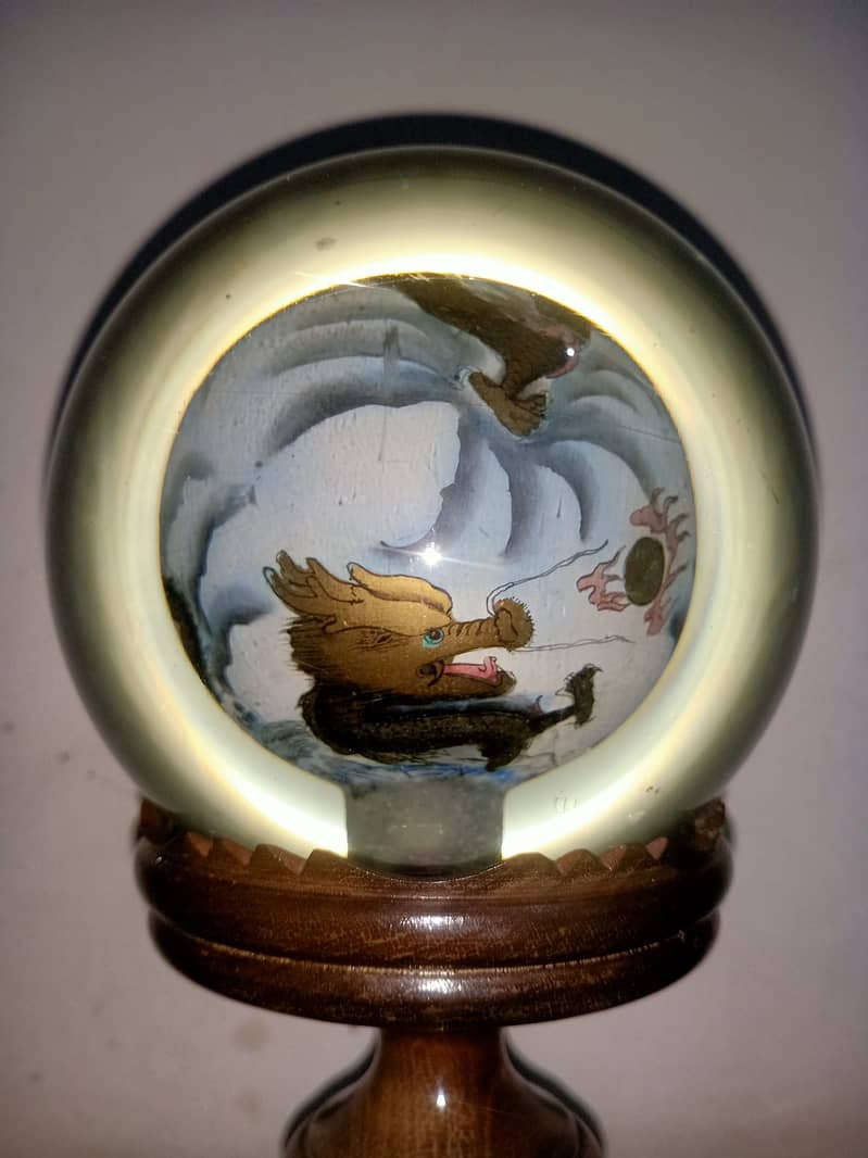 Figurine Interior Chinese Painting Glass Crystal Ball 4