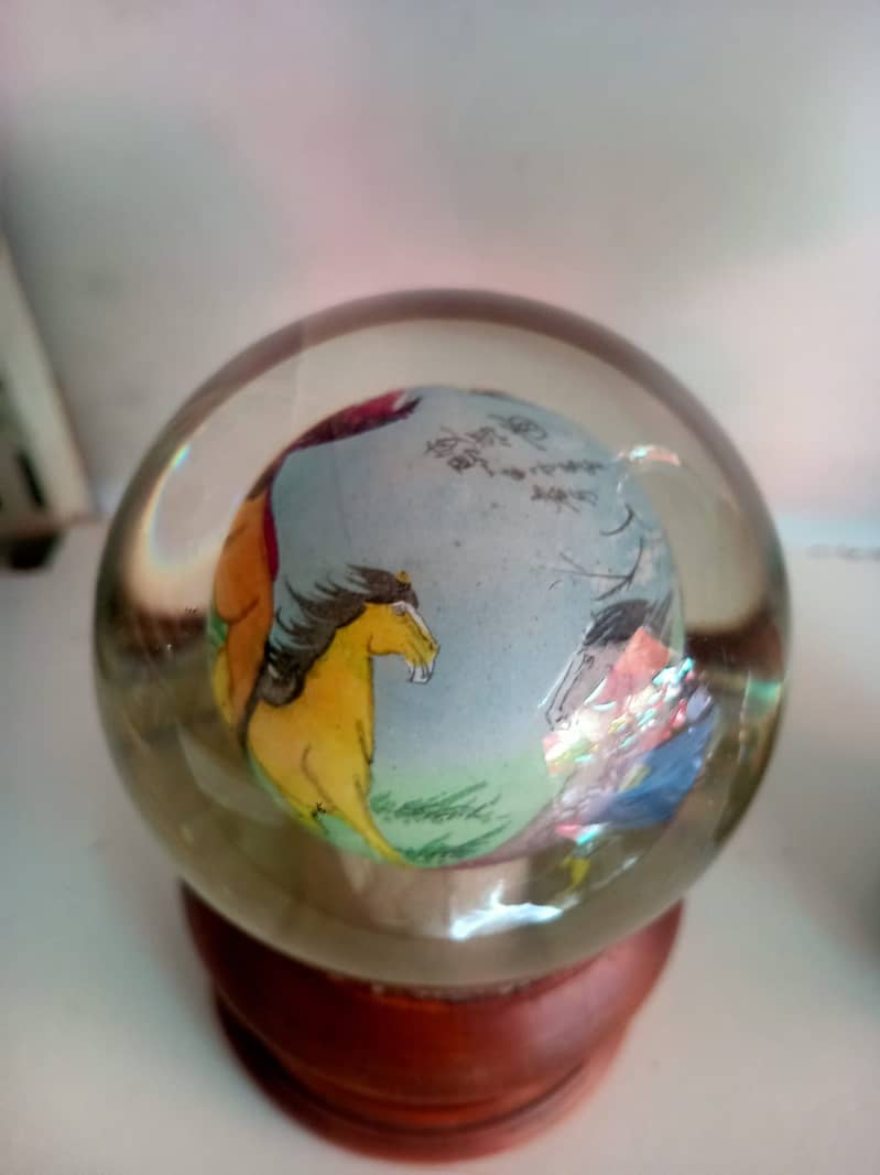 Figurine Interior Chinese Painting Glass Crystal Ball 5