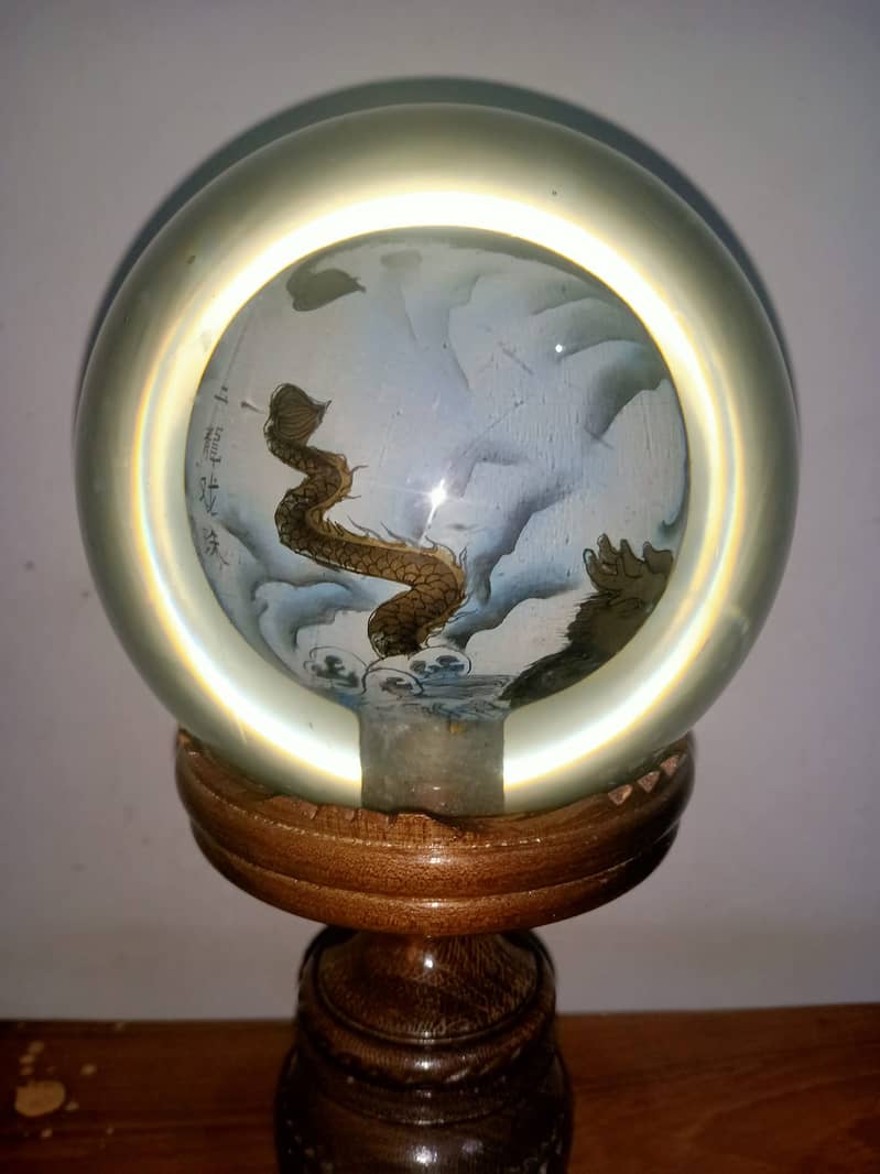 Figurine Interior Chinese Painting Glass Crystal Ball 7