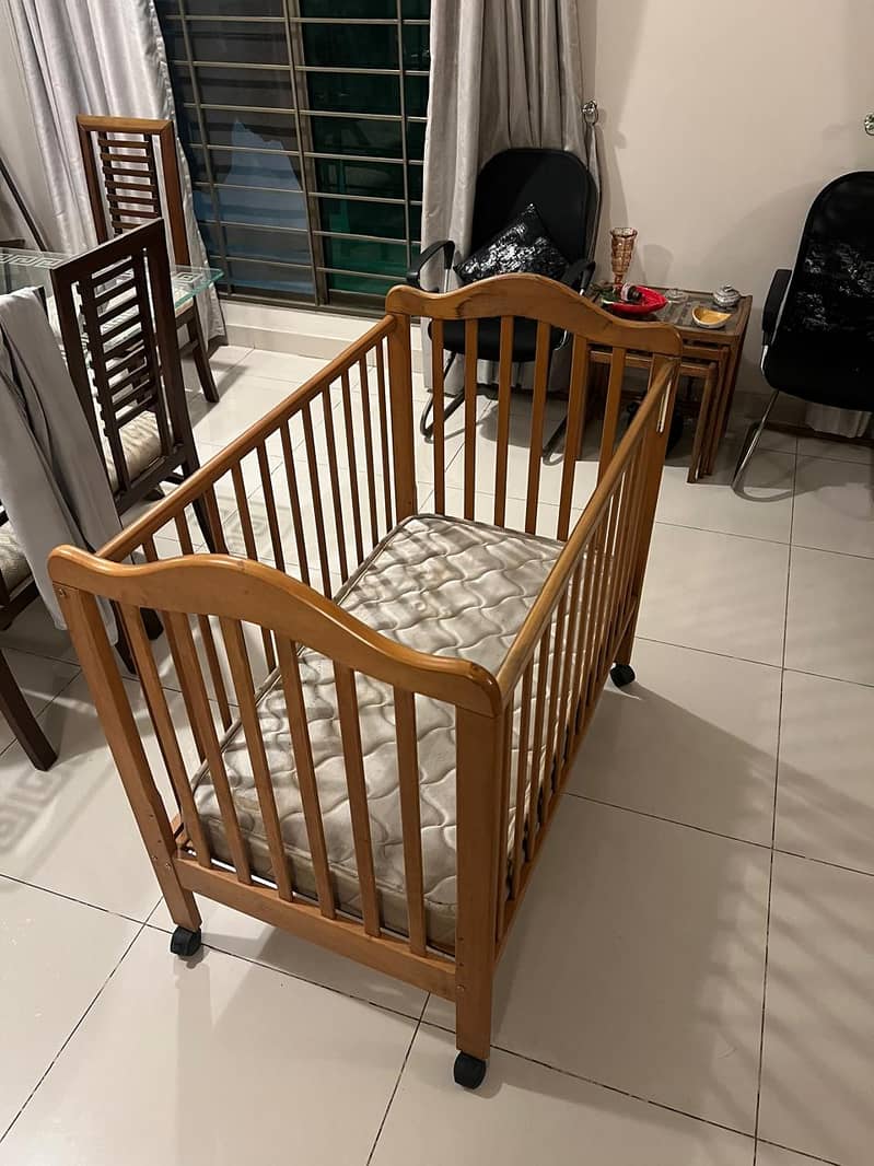 Unused IKEA Wooden Baby Bed/Crib With Thick Mattress 0