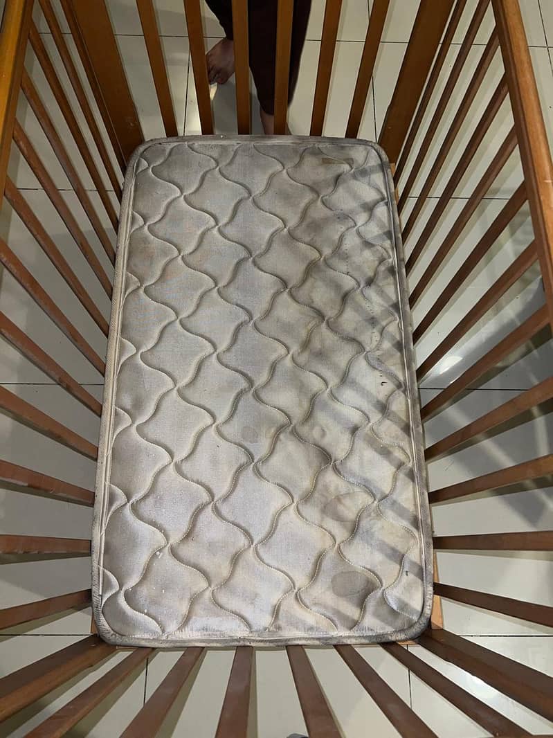 Unused IKEA Wooden Baby Bed/Crib With Thick Mattress 2